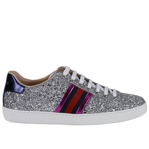 silver gucci sneakers women's